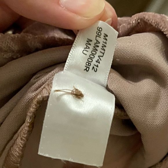 NWT Marc New York Crinkled Velvet Fabric Collared Button Up Shirt in Mauve Pink - Picture 6 of 6